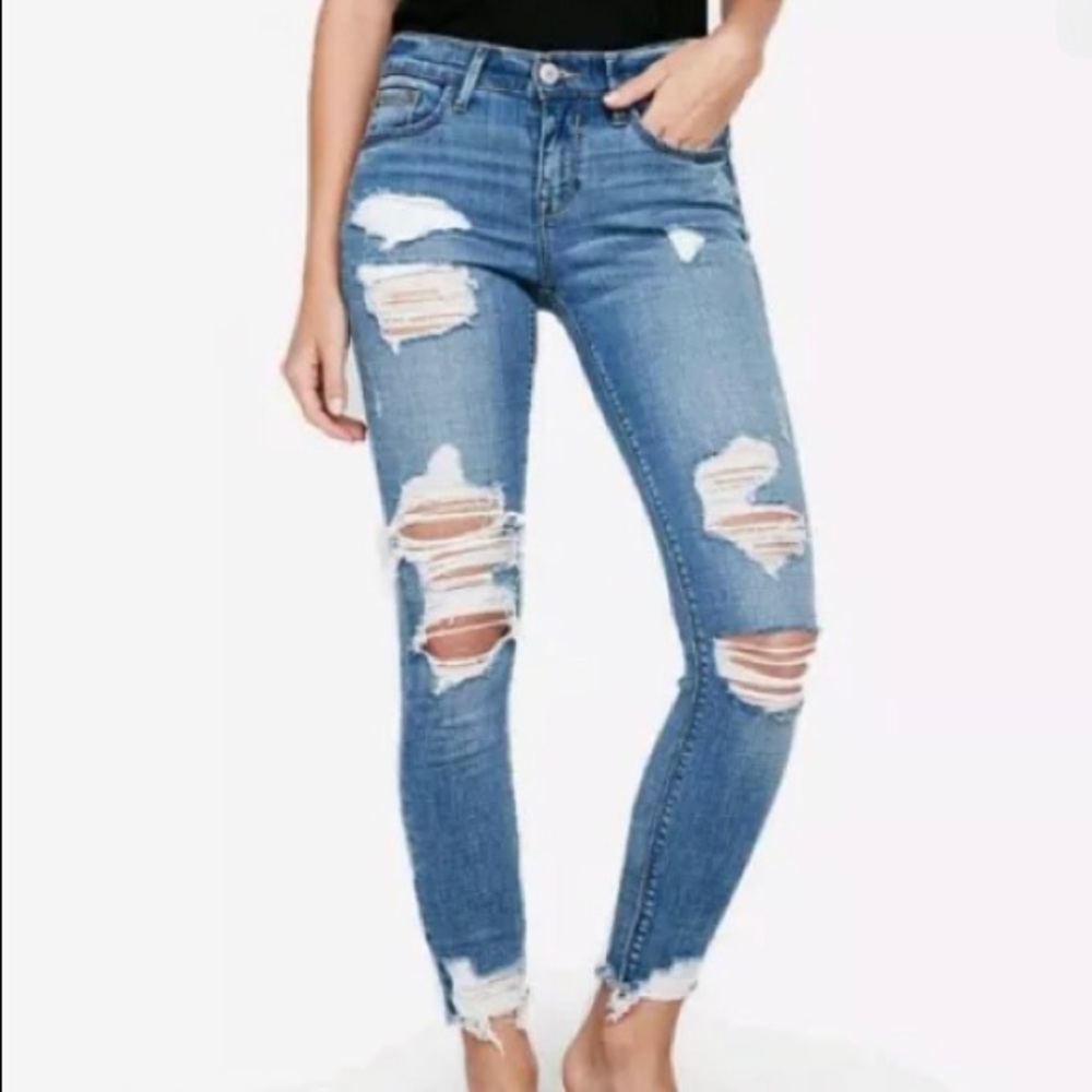 Women's Distressed Girlfriend Express Jeans